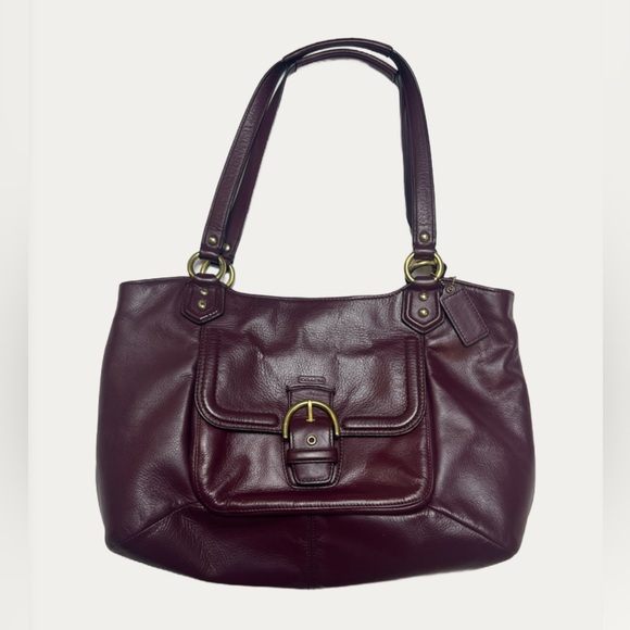 Coach Handbags - Coach Campbell Belle Bordeaux Burgundy Leather Shoulder Bag Gold Hardware